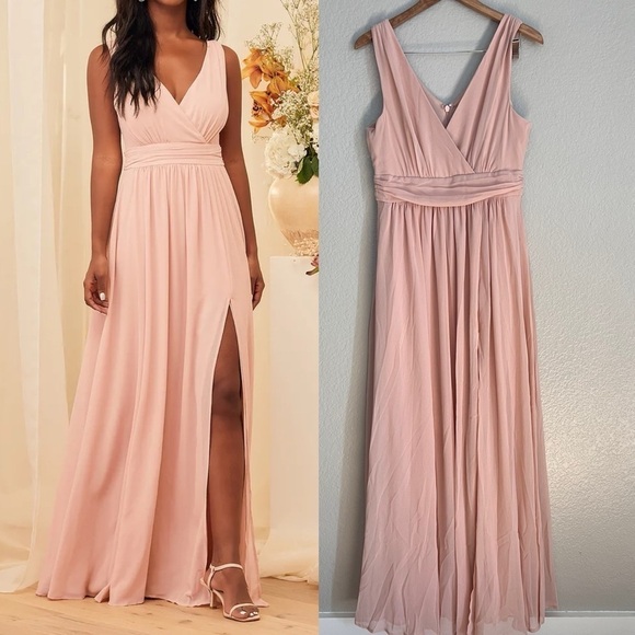 NWT Thoughts of Hue Blush Surplice Maxi Dress - Picture 1 of 6